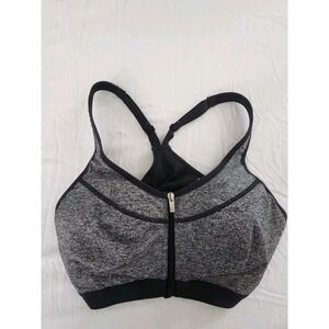 Victoria Secret VSX Sport Knockout Zip Front Bra 32C‎ Push up Gym Black/gray/wht
